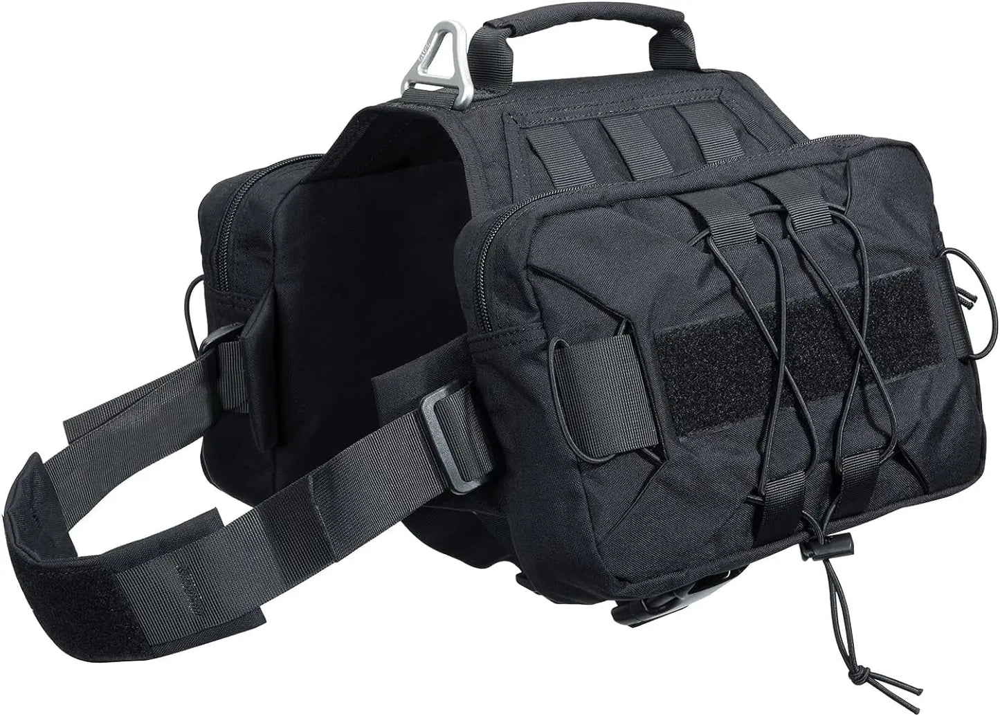 Dog Backpack Tactical Saddle Bag 900D Nylon Hiking Camping Pack Large Dogs Black