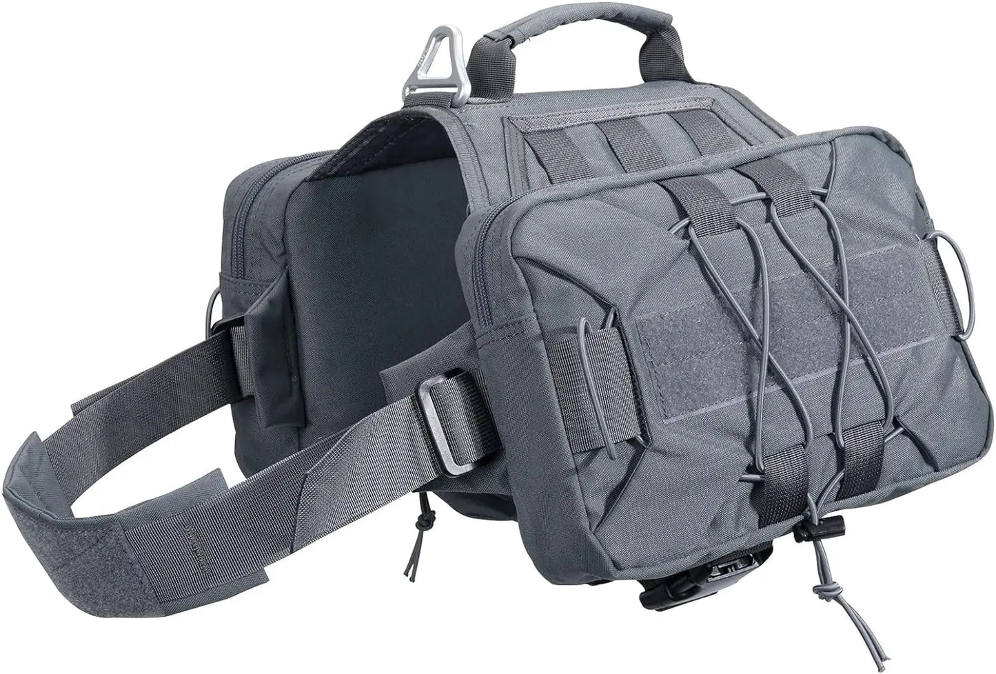 Dog Backpack Tactical Saddle Bag 900D Nylon Hiking Camping Pack Large Dogs Grey