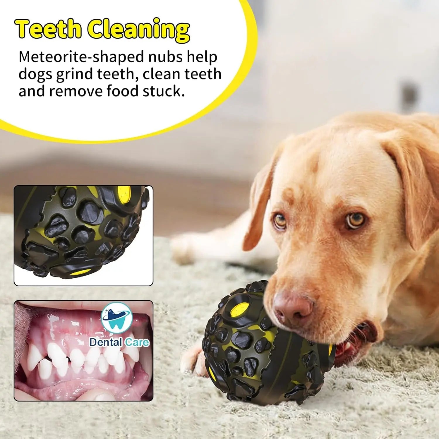 Giggle Dog Ball Toy for Aggressive Chewers Interactive Squeaky Rubber Ball