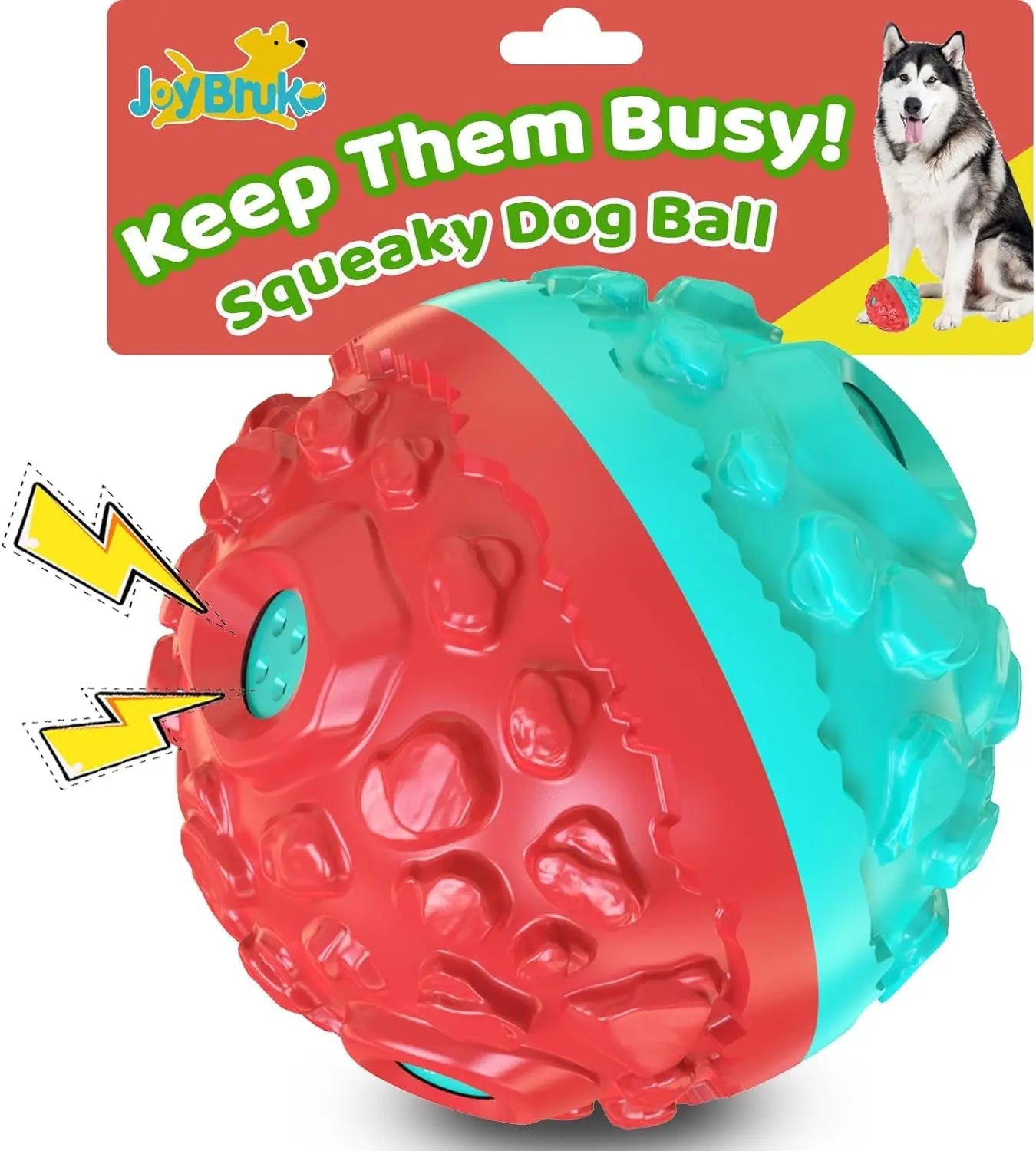 Giggle Dog Ball Toy for Aggressive Chewers Interactive Squeaky Rubber Ball