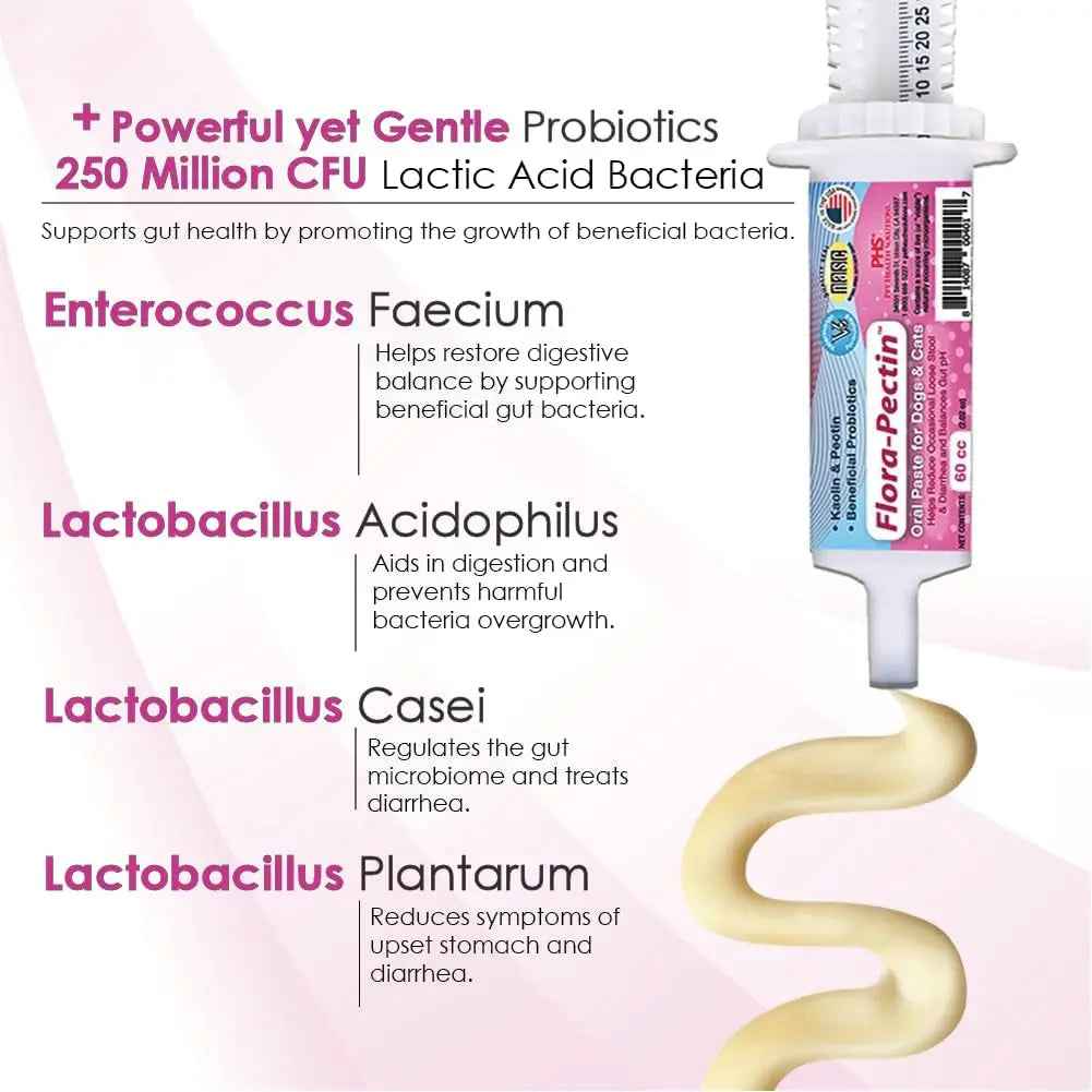 Dog Cat Anti Diarrhea Paste Probiotic Kaolin Pectin Digestive Support