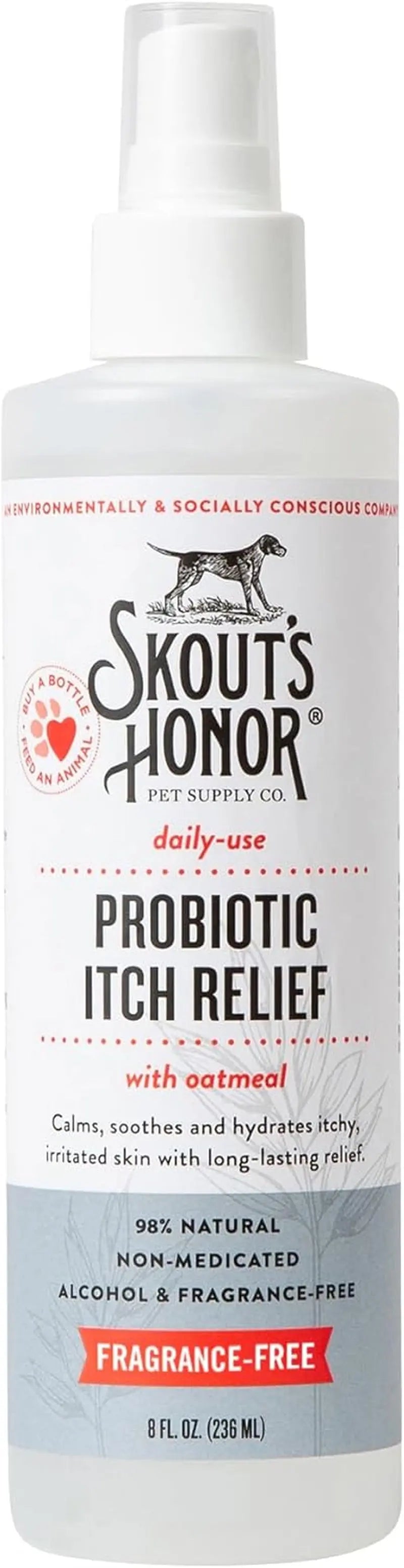 Dog Cat Probiotic Itch Relief Spray Natural Aloe Avocado Sensitive Skin Itch Relief Spray Pack Of 1