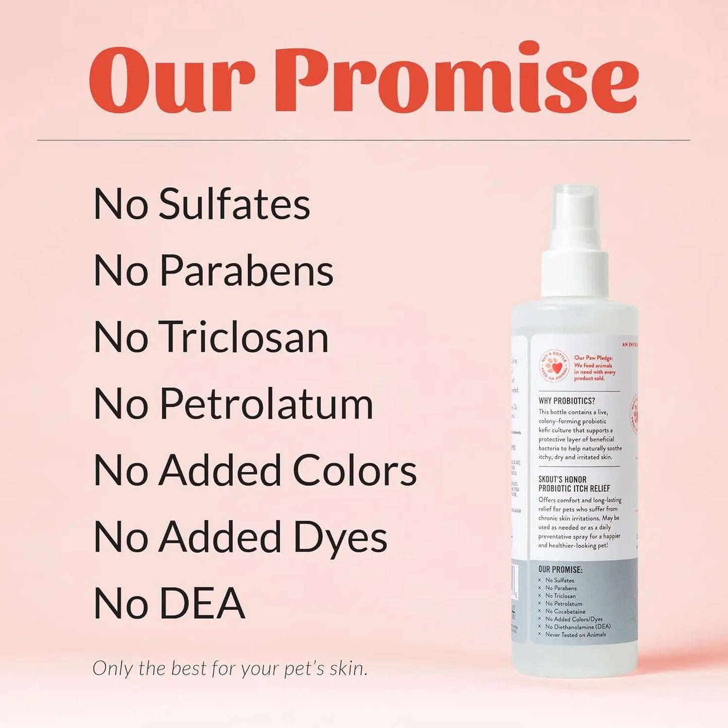 Dog Cat Probiotic Itch Relief Spray Natural Aloe Avocado Sensitive Skin