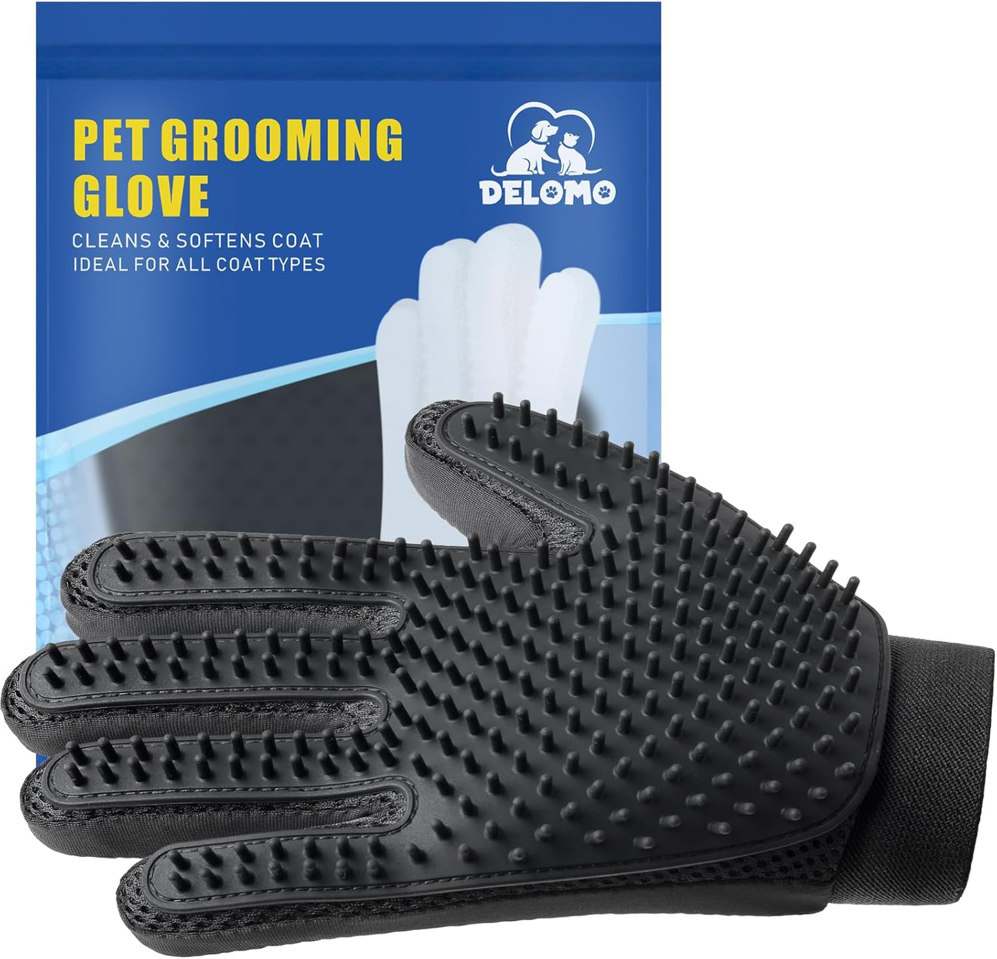 Dog Cat Small Animal Grooming Glove Deshedding Hair Remover Brush Mitt Tool Black