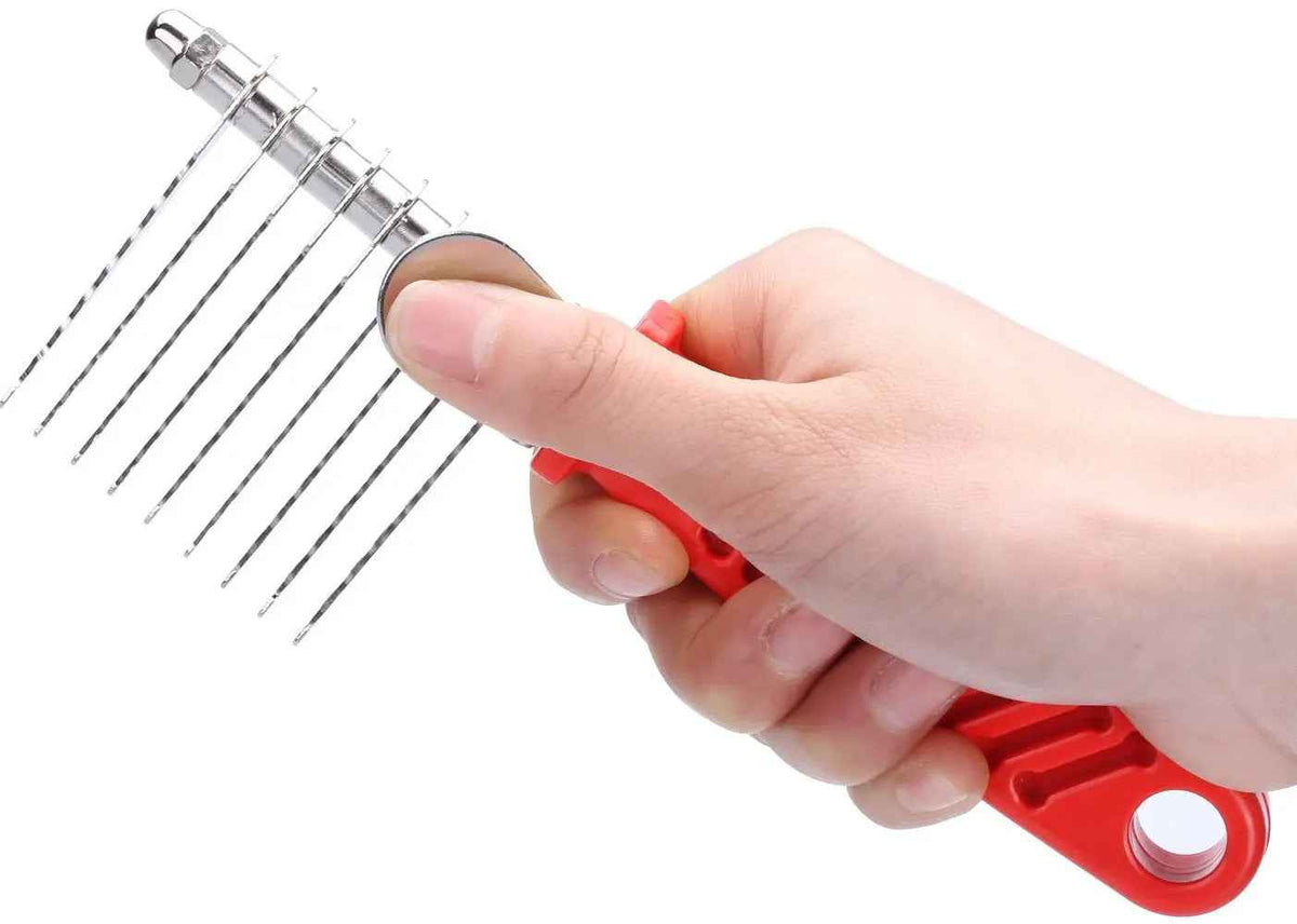 Dog Dematting Comb Stainless Steel Grooming Tool Comfort Grip