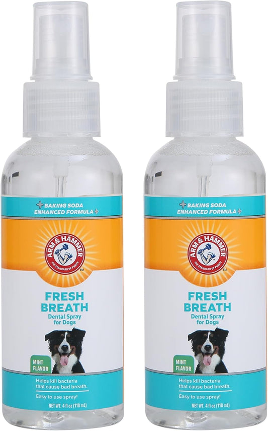 Dog Dental Spray Breath Freshener Plaque Tartar Support Mint 4oz 2 Pack Fresh Breath 4 Fl Oz (Pack Of 2)