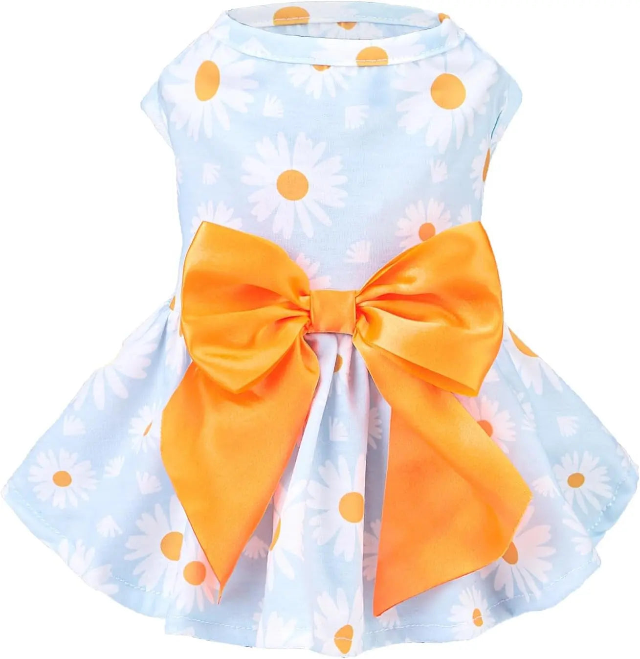 Dog Dress Cute Small Dog Outfit Cotton Puppy Clothes Breathable All Colors Blue(Daisy) Large