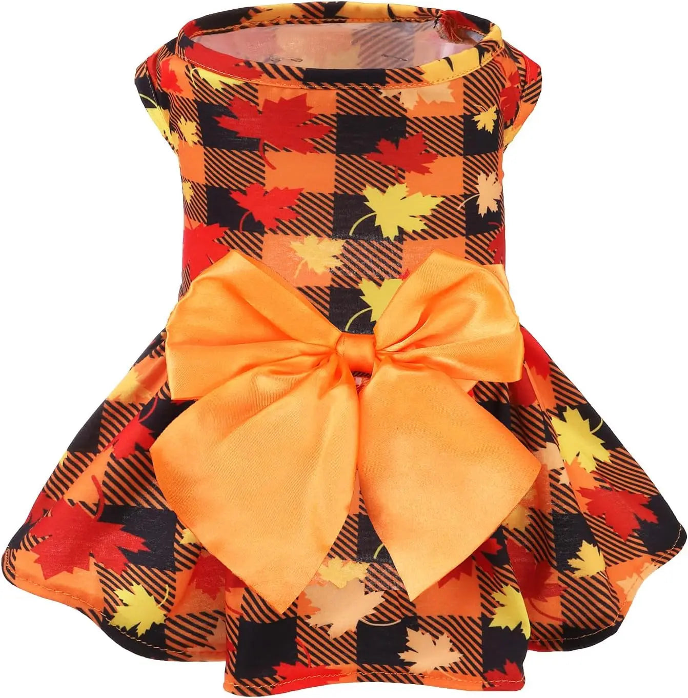 Dog Dress Cute Small Dog Outfit Cotton Puppy Clothes Breathable All Colors Yellow(Maple Leaf) X-Small