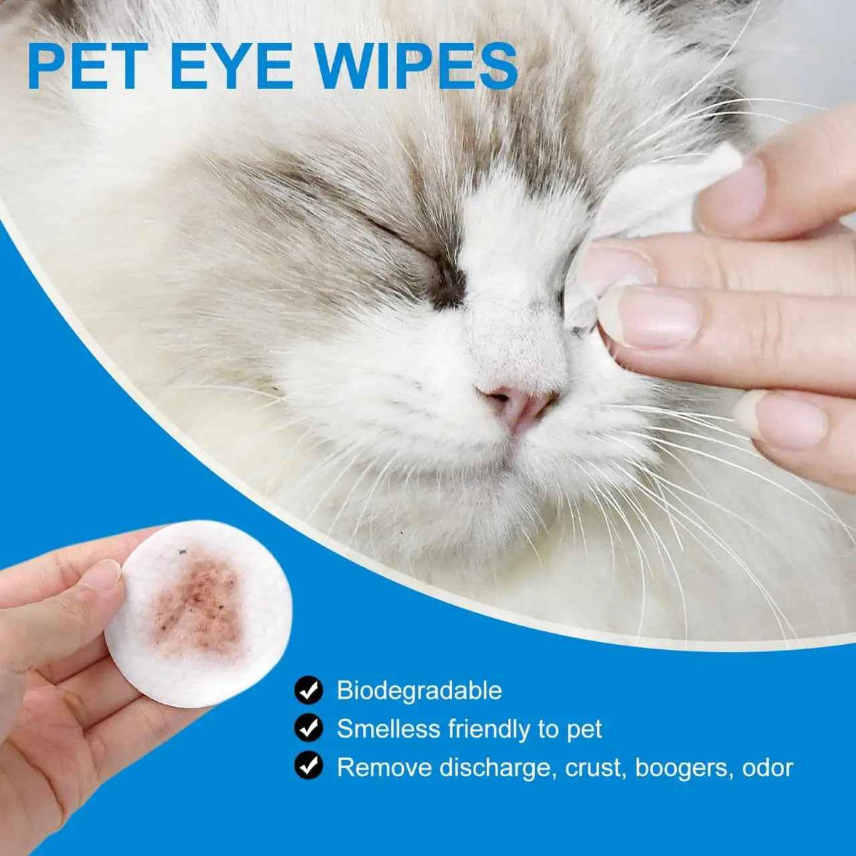 Dog Eye Wipes Tear Stain Remover Hypoallergenic Biodegradable 300 Count
