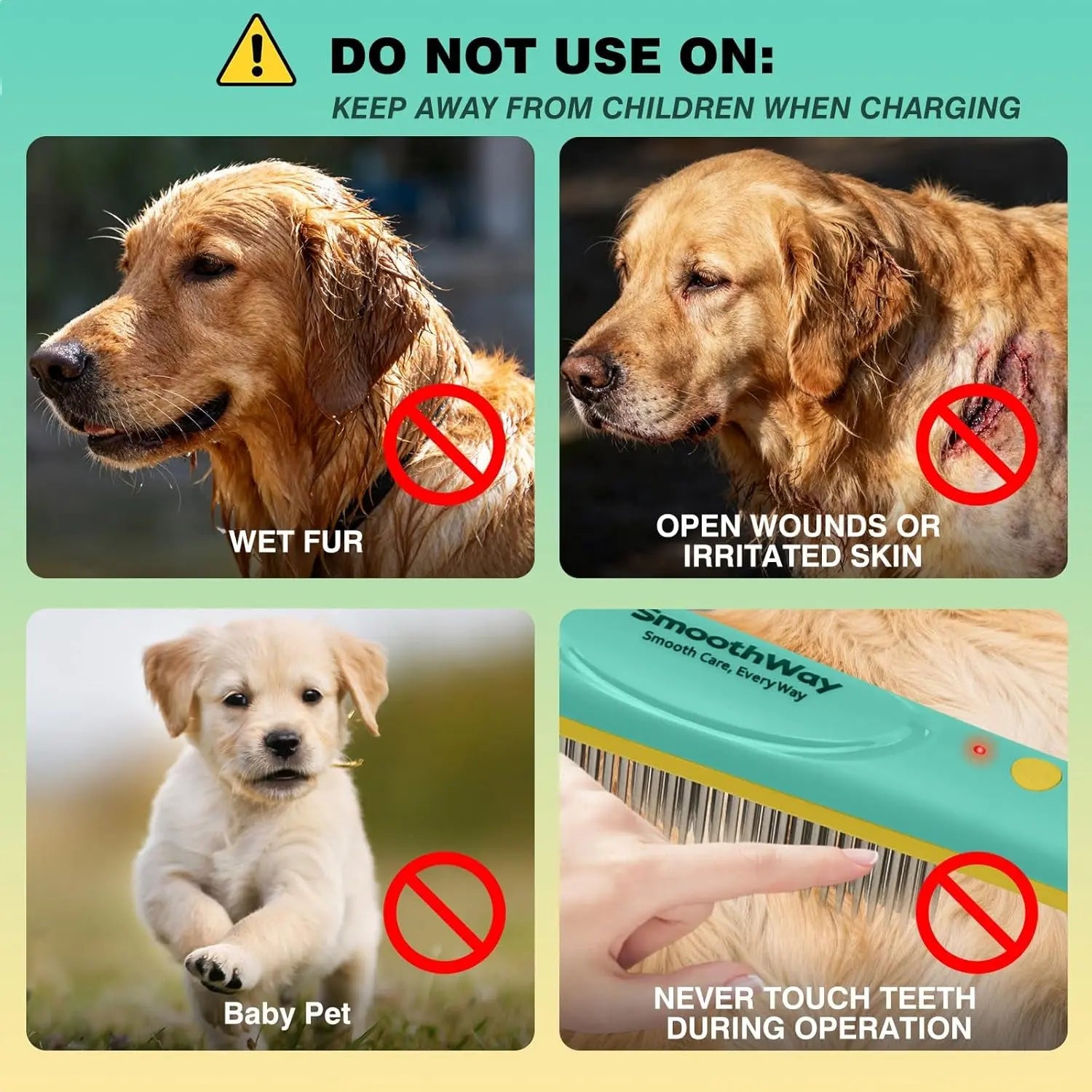 Dog Flea Comb Stainless Steel Detangling Grooming Tool Long Hair Pets