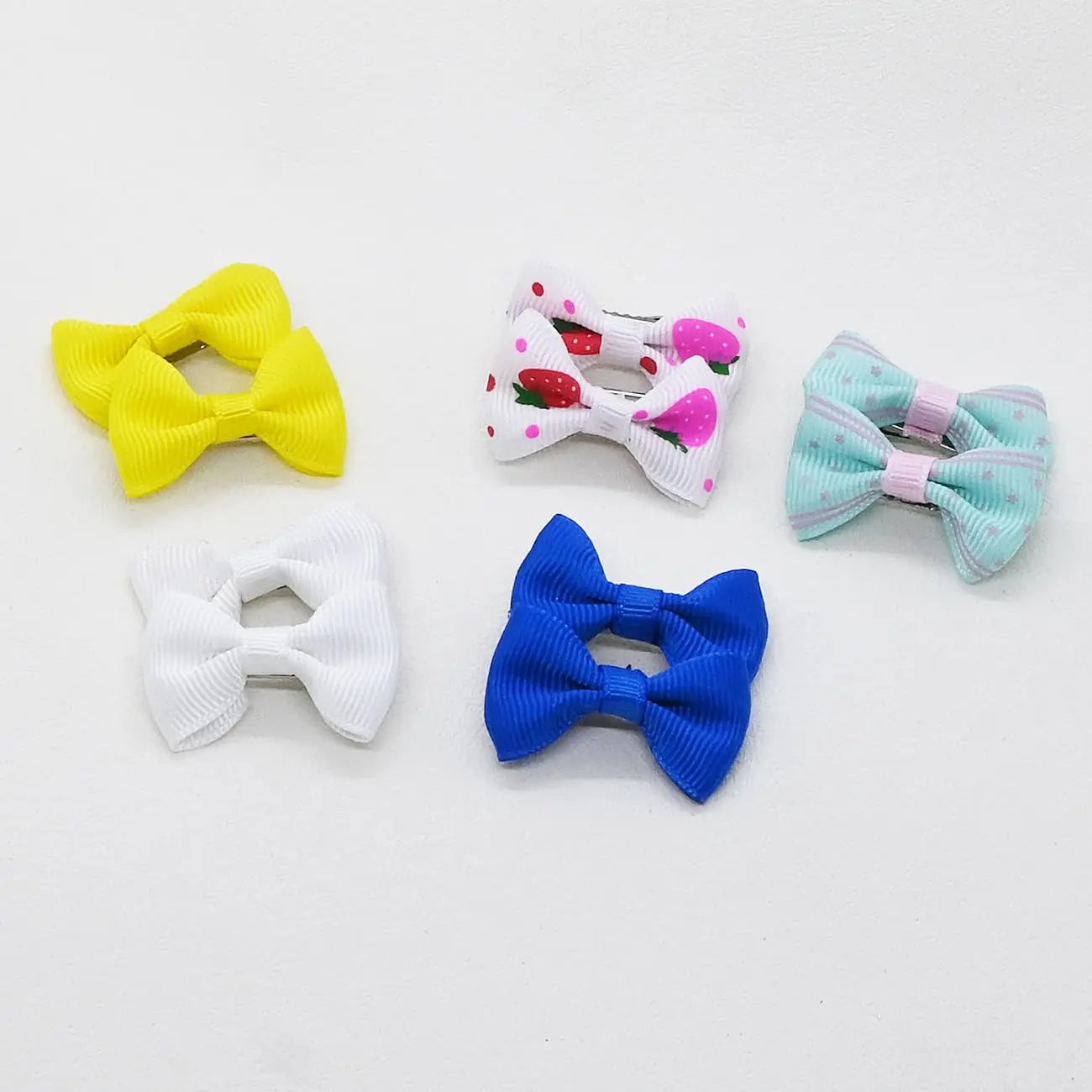 Dog Hair Bows Clips 40PCS Colorful Ribbon Accessories Small Dogs Grooming