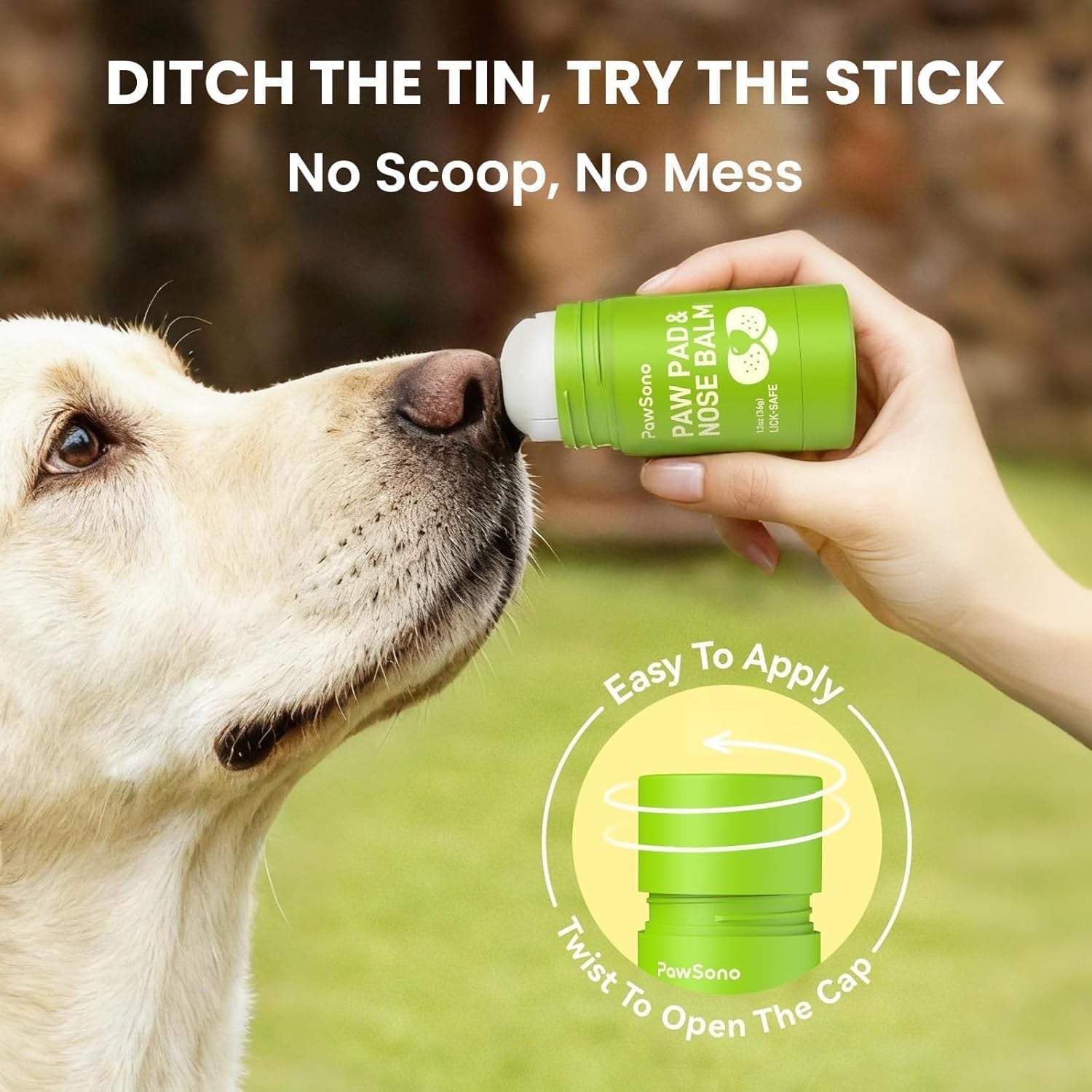 Dog Paw Nose Balm Lick-Safe Coconut Oil Moisturizer Heat Cold Protection