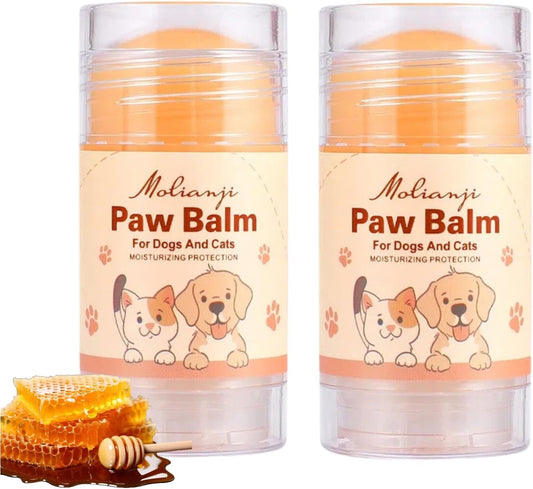 Dog Paw Nose Balm Stick 2 Pack Lick Safe Paw Wax Moisturizer 1.41oz Two Oranges