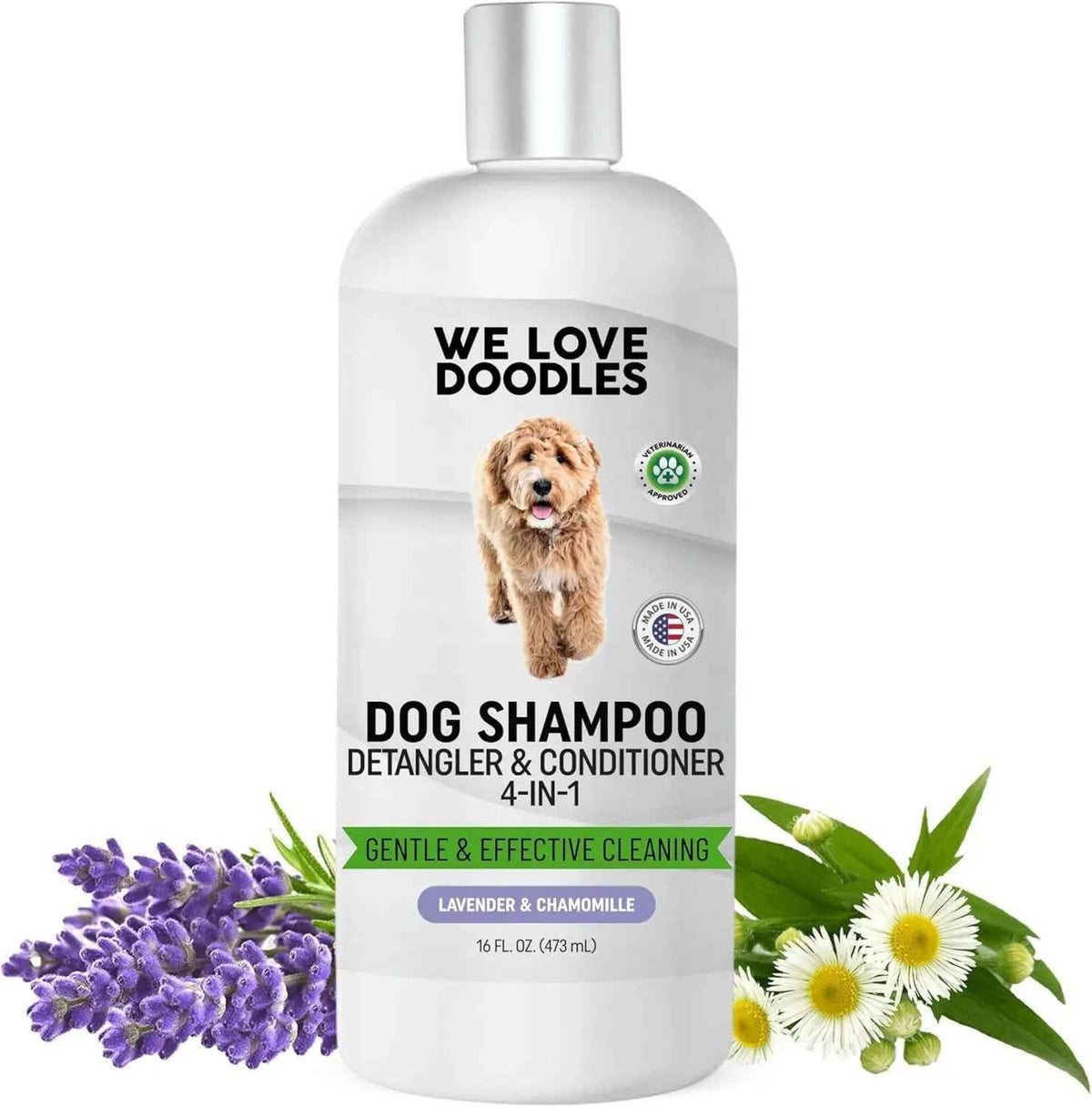 Dog Shampoo Conditioner for Goldendoodles & Doodles 4-in-1 16oz