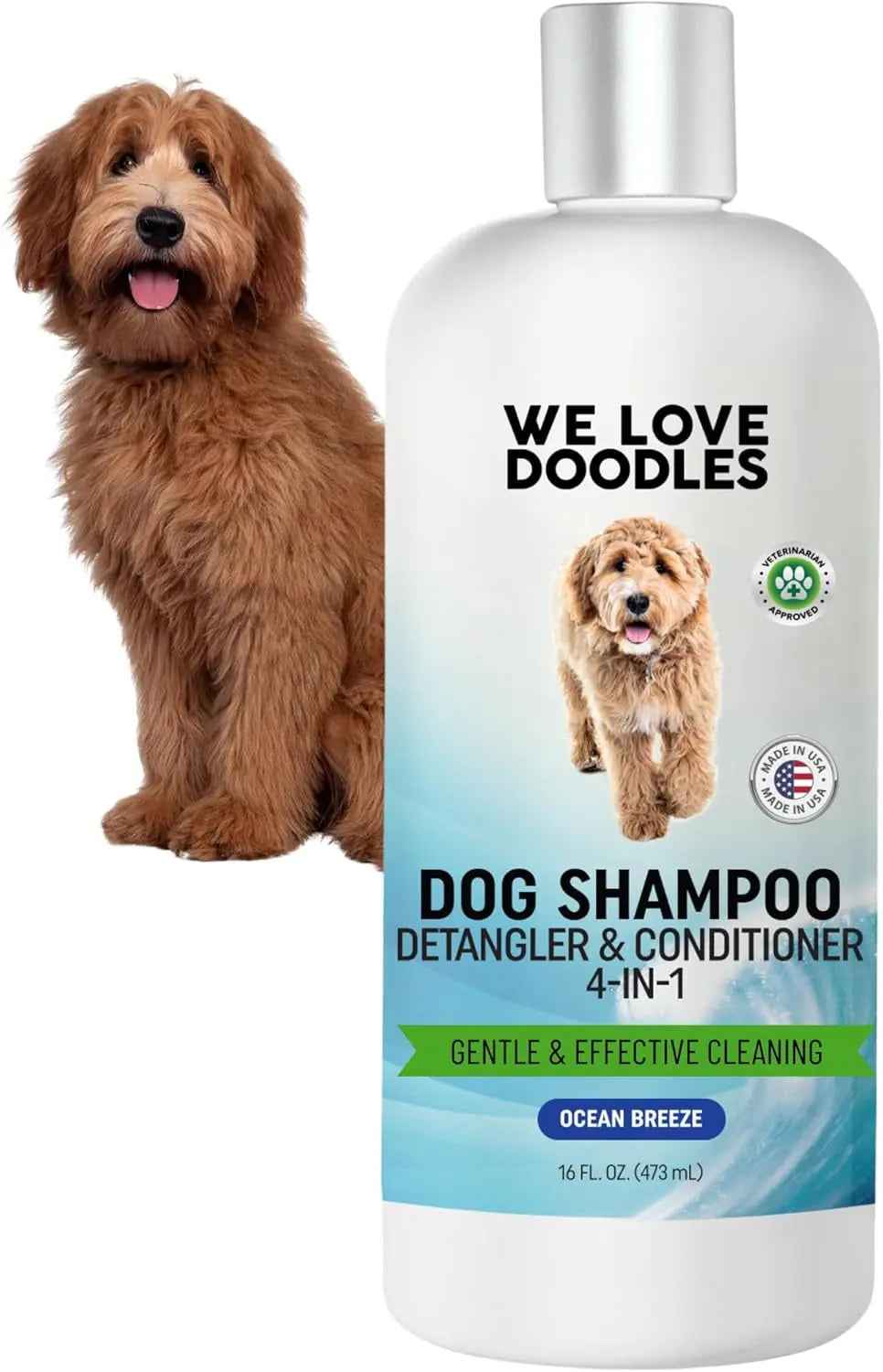 Dog Shampoo Conditioner for Goldendoodles & Doodles 4-in-1 16oz