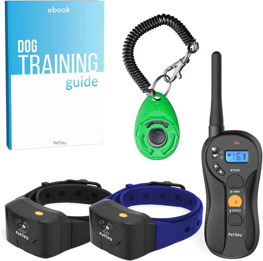 Waterproof dog training collar with remote for beep, vibration and shock