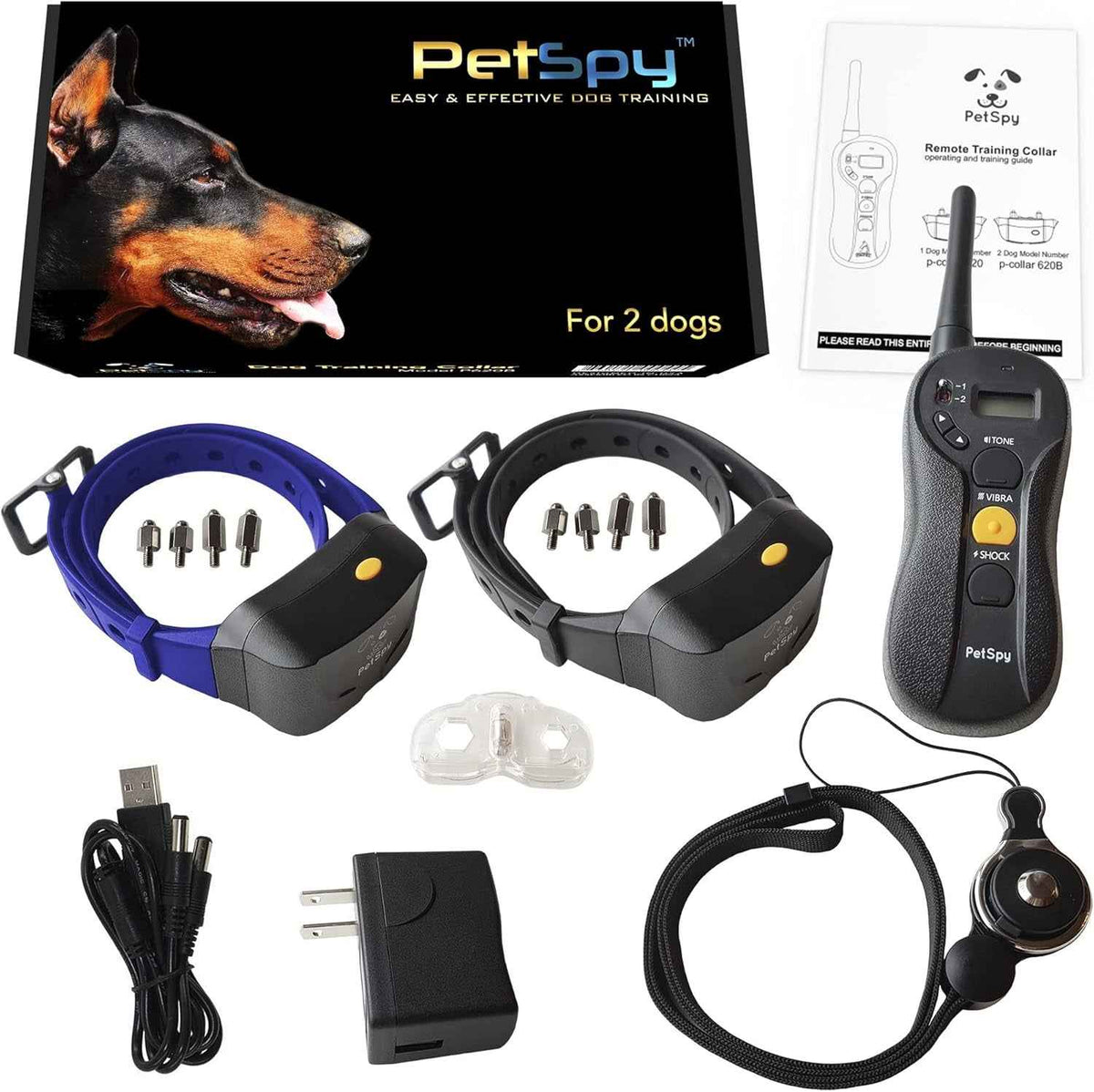 Dog Training Collar Remote Beep Vibration Shock Waterproof 1 or 2 Dogs