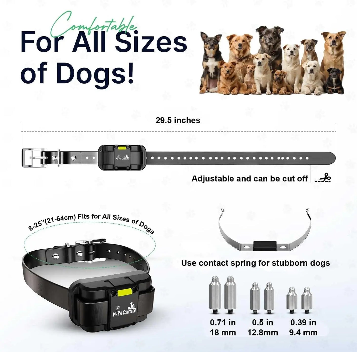 Dog Training Collar for up to 2 Dogs Remote Waterproof Rechargeable 1 Mile Range