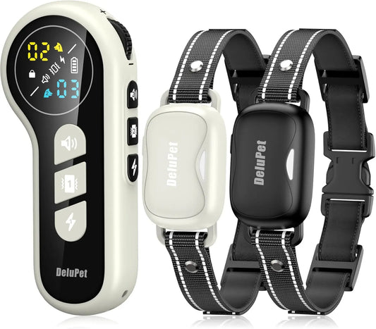 Dog Training Collar with Remote for 2 Dogs, 4500ft Range, Rechargeable Grey