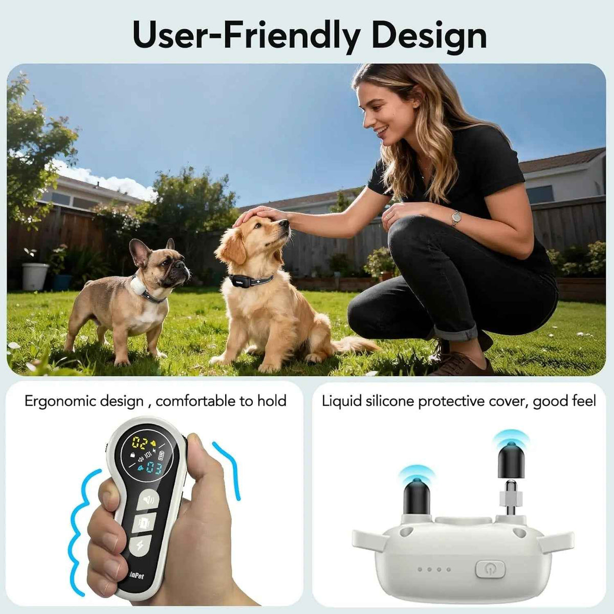 Waterproof Rechargeable Dog Training Collar – 4500ft Range, 2-Dog System