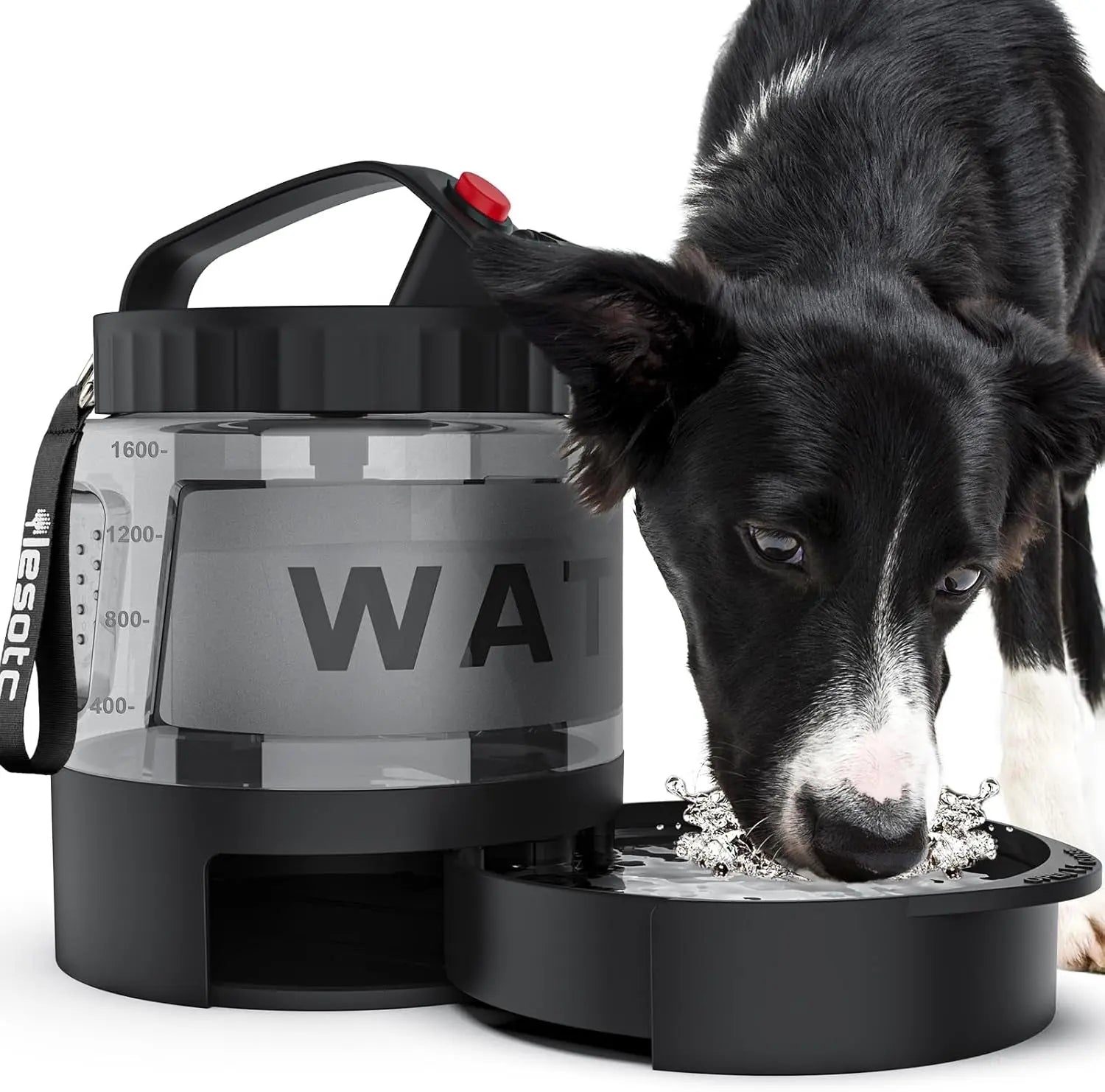 Portable Dog Travel Water Bottle Leak Proof Bowl for Hiking Large Dogs Black 54Oz