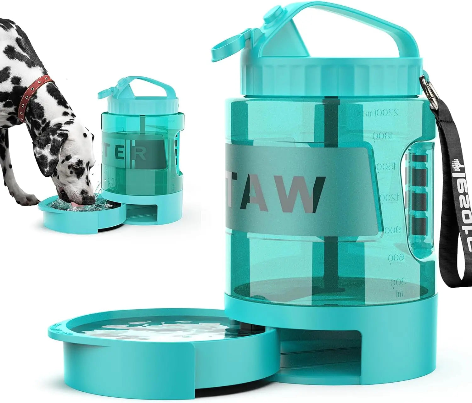 Portable Dog Travel Water Bottle Leak Proof Bowl for Hiking Large Dogs Light Blue 77Oz