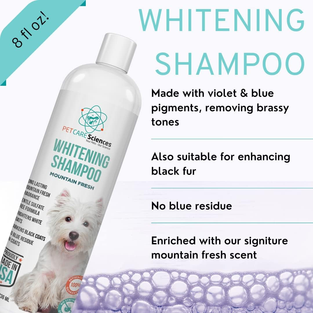 Dog Whitening Shampoo 8oz Tearless Natural Brightening White & Dark Coats