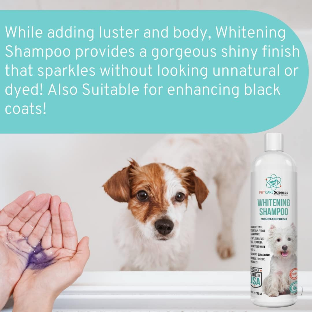 Dog Whitening Shampoo 8oz Tearless Natural Brightening White & Dark Coats