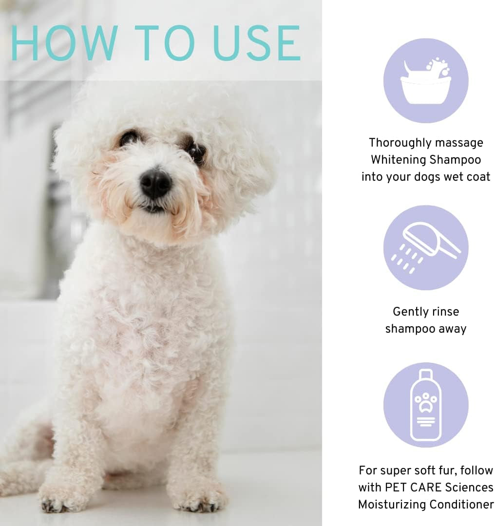 Dog Whitening Shampoo 8oz Tearless Natural Brightening White & Dark Coats
