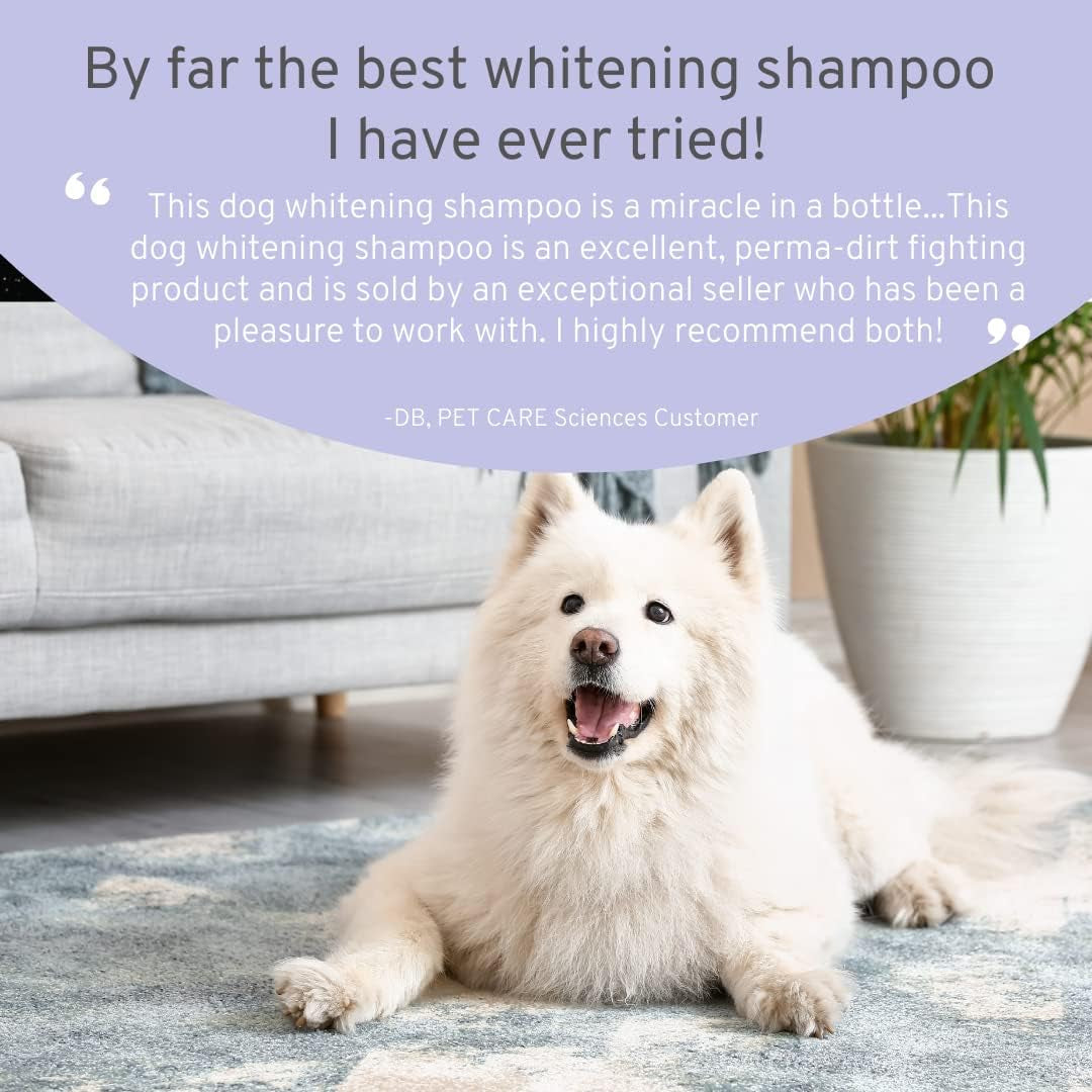 Dog Whitening Shampoo 8oz Tearless Natural Brightening White & Dark Coats