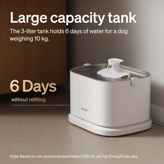 Dog Water Fountain Stainless Steel Smart App 3L Automatic Pet Fountain White Fountain