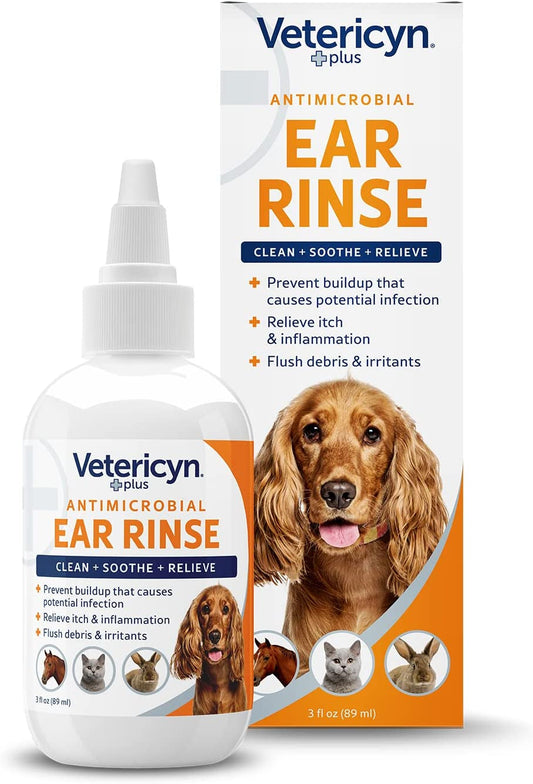 Ear Cleaner for Dogs Cats Small Animals Vetericyn Rinse Itch Relief 3oz Default Title