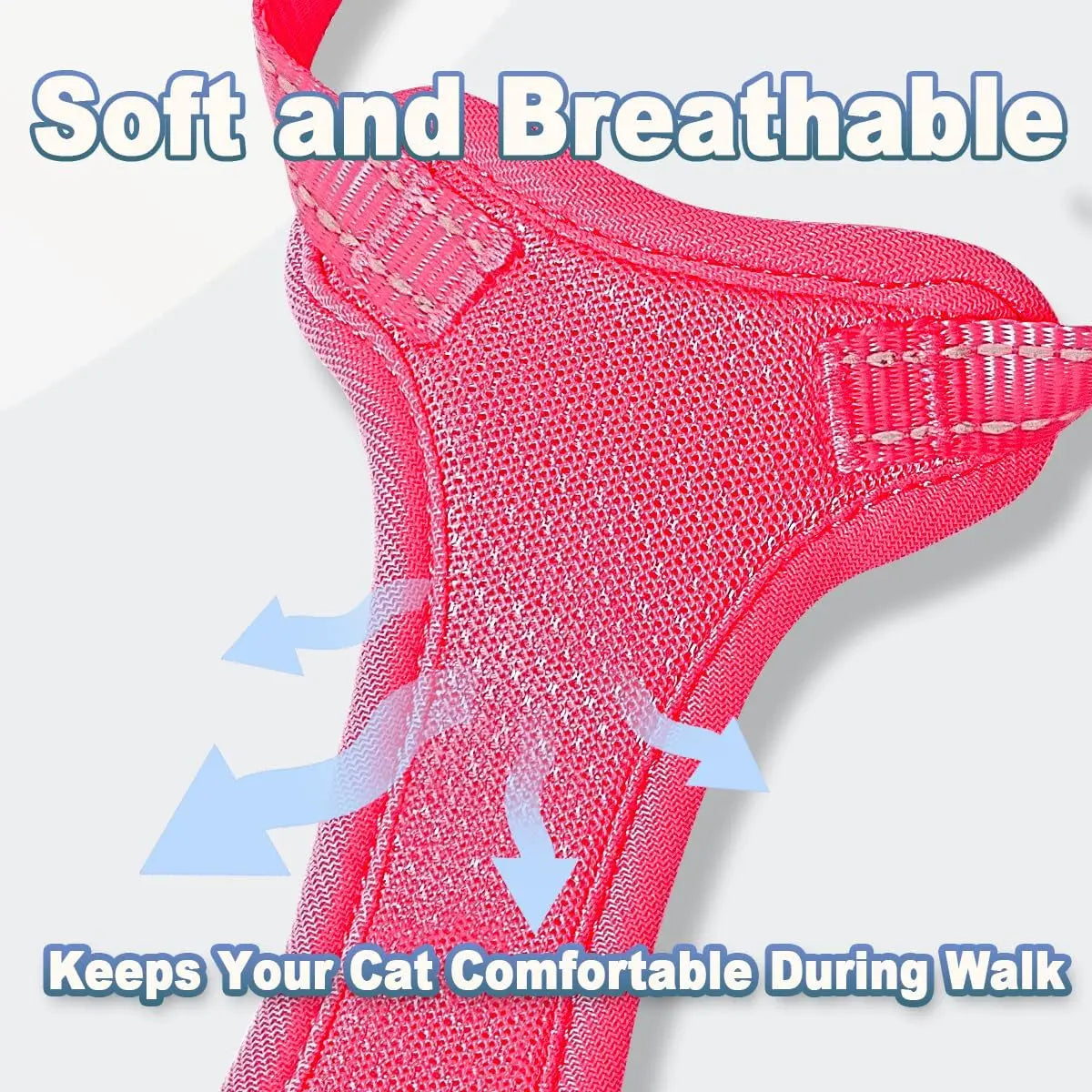 Escape Proof Cat Harness Leash Reflective Adjustable Vest Soft Breathable