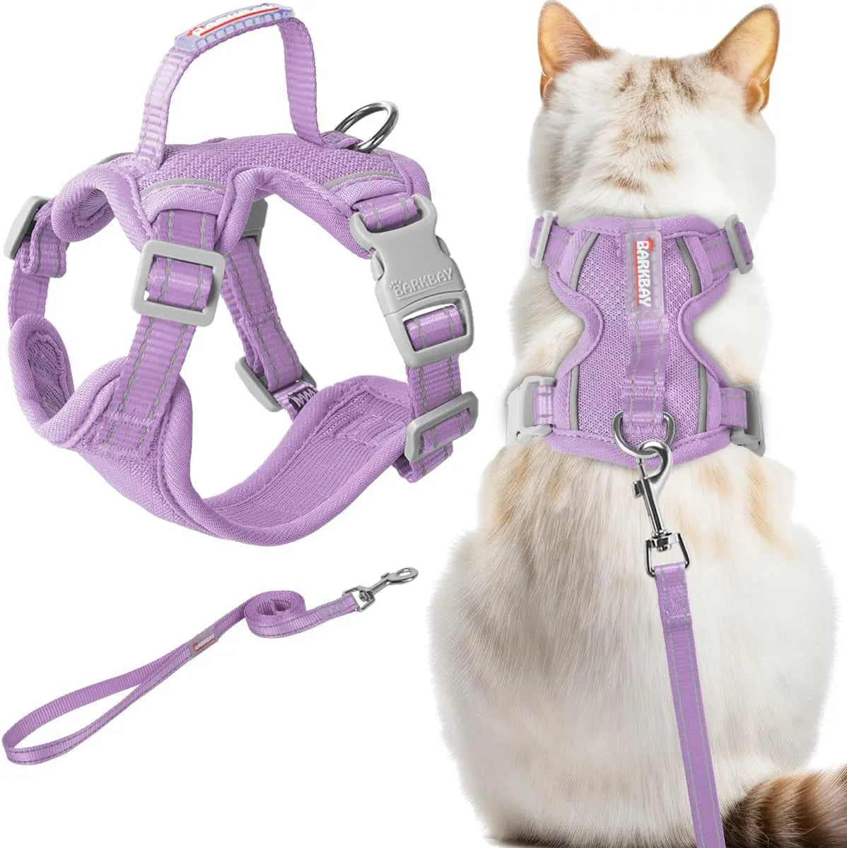 Escape Proof Cat Harness Leash Reflective Adjustable Vest Soft Breathable Violet Purple