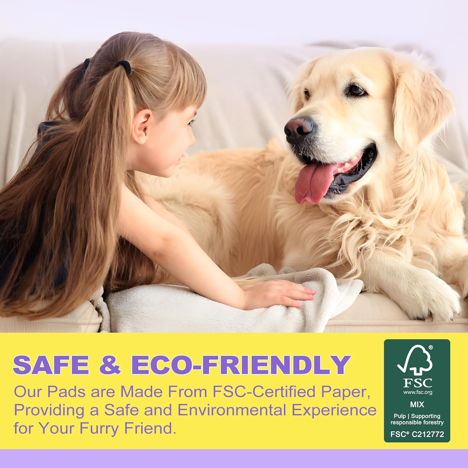 Extra Large Dog Pee Pads 28x34 Lavender Scent Leak Proof 8 Cup 40 Count