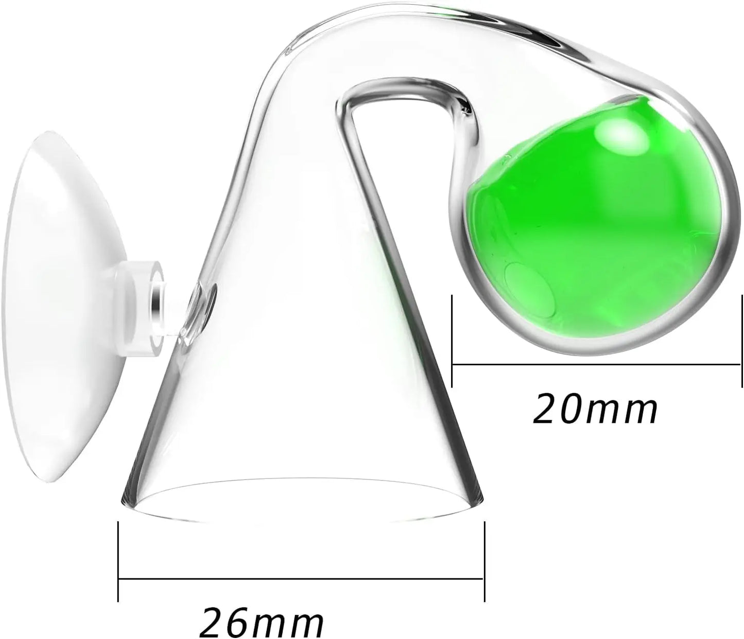 Aquarium CO2 Glass Drop Checker Kit with 4dKH Solution for Planted Fish Tanks
