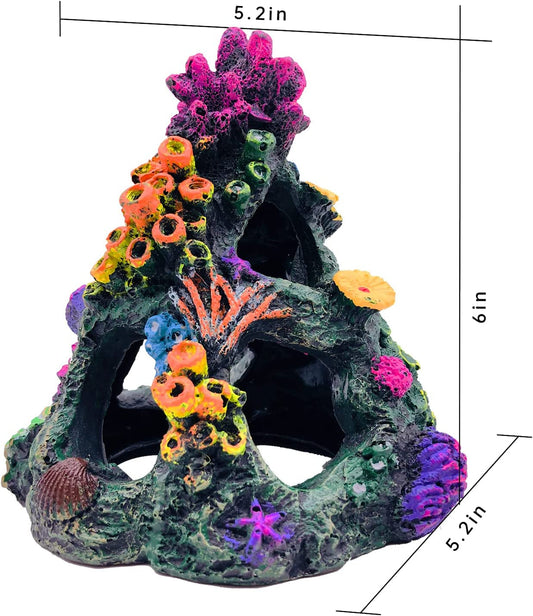 Fish Tank Decoration Coral Reef Set Aquarium Ornament Cave Plants Betta Decor