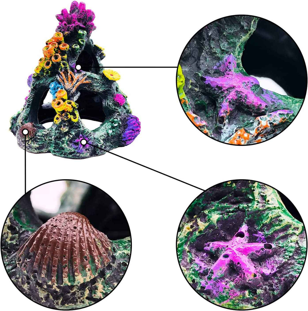 Fish Tank Decoration Coral Reef Set Aquarium Ornament Cave Plants Betta Decor