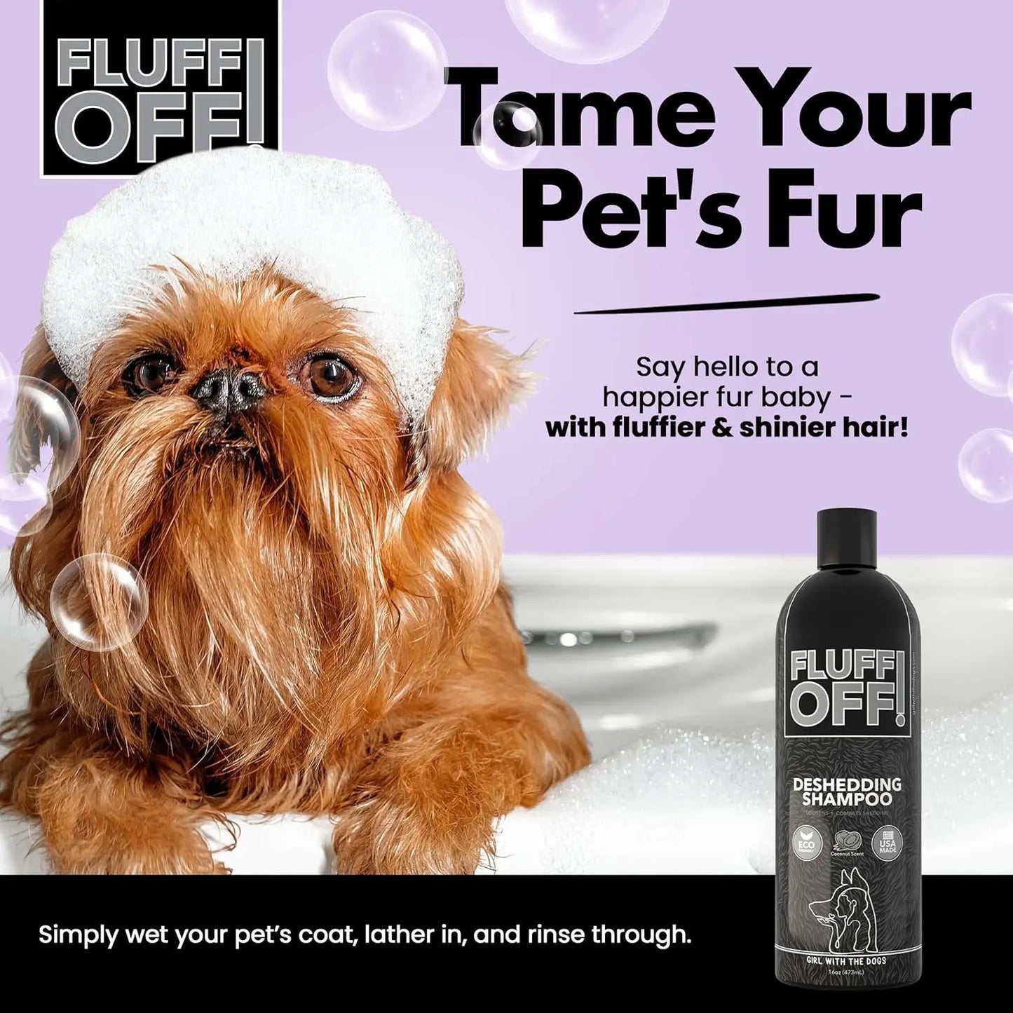 Fluff Off & Nasty Critter Dog Shampoo Set – Deshedding & Deep Clean 16 oz Each