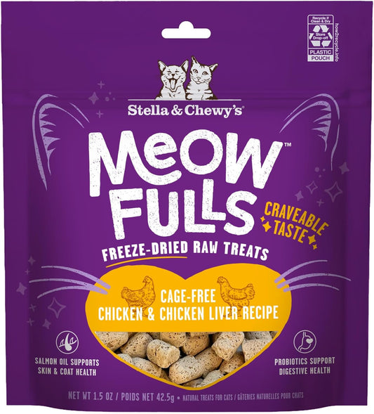 Freeze Dried Cat Treats Chicken Probiotic Low Calorie Skin Coat Support Chicken Chicken Liver 1.5 Ounce (Pack Of 1)