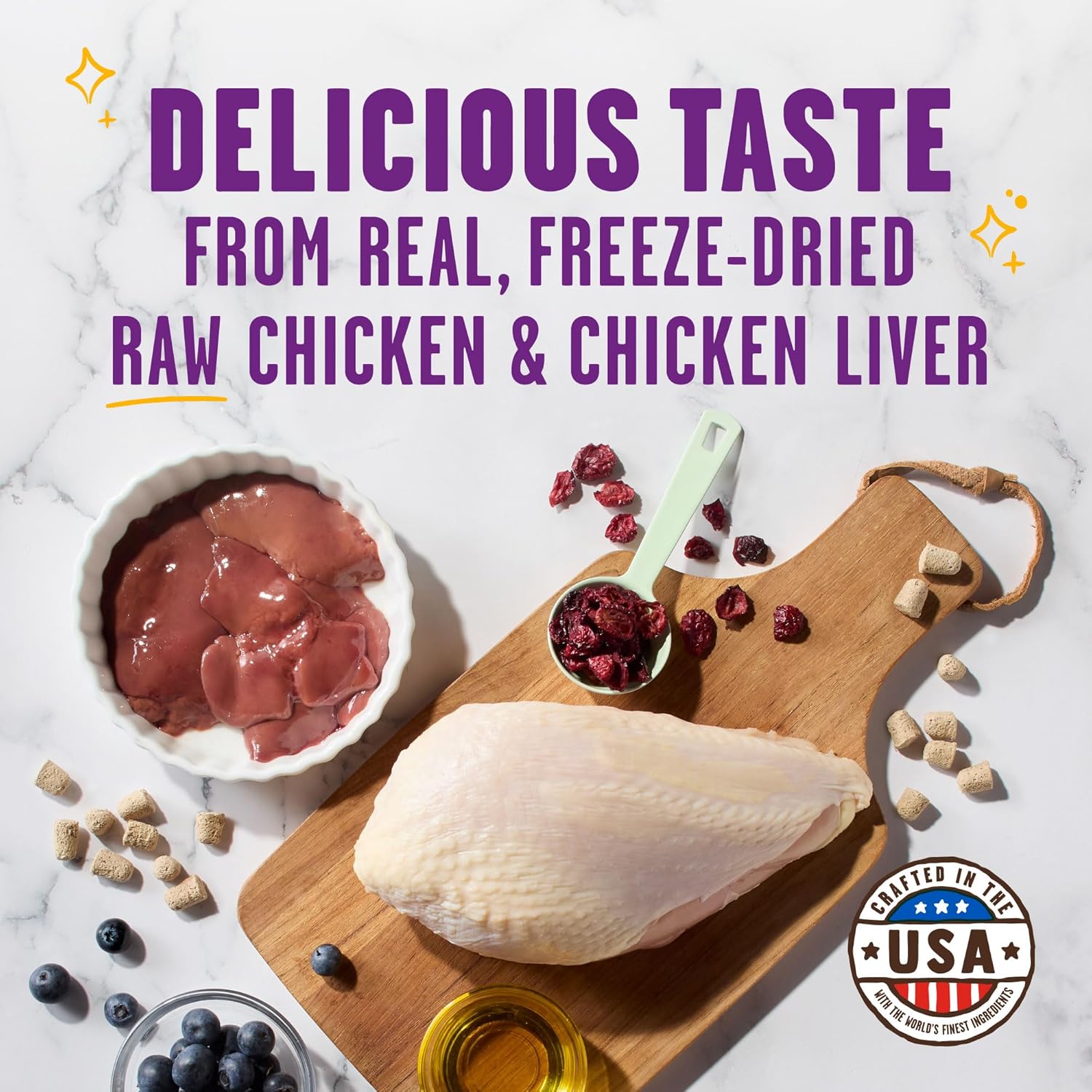 Freeze Dried Cat Treats Chicken Probiotic Low Calorie Skin Coat Support