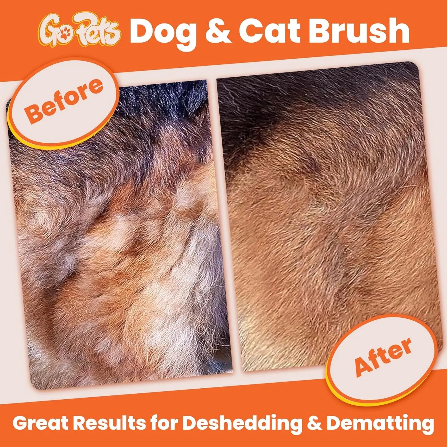 GoPets 2-in-1 Dematting & Deshedding Comb for Dogs & Cats