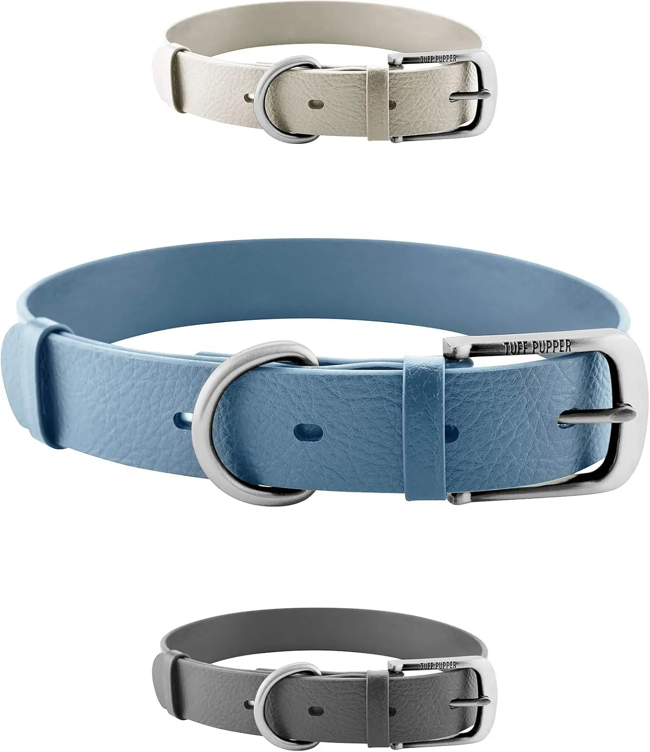 Heavy Duty Waterproof Dog Collar Metal Buckle Odor Proof XS–L (all colors) Sky Blue
