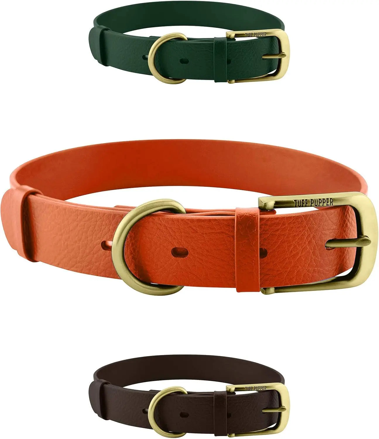Heavy Duty Waterproof Dog Collar Metal Buckle Odor Proof XS–L (all colors) Burnt Orange