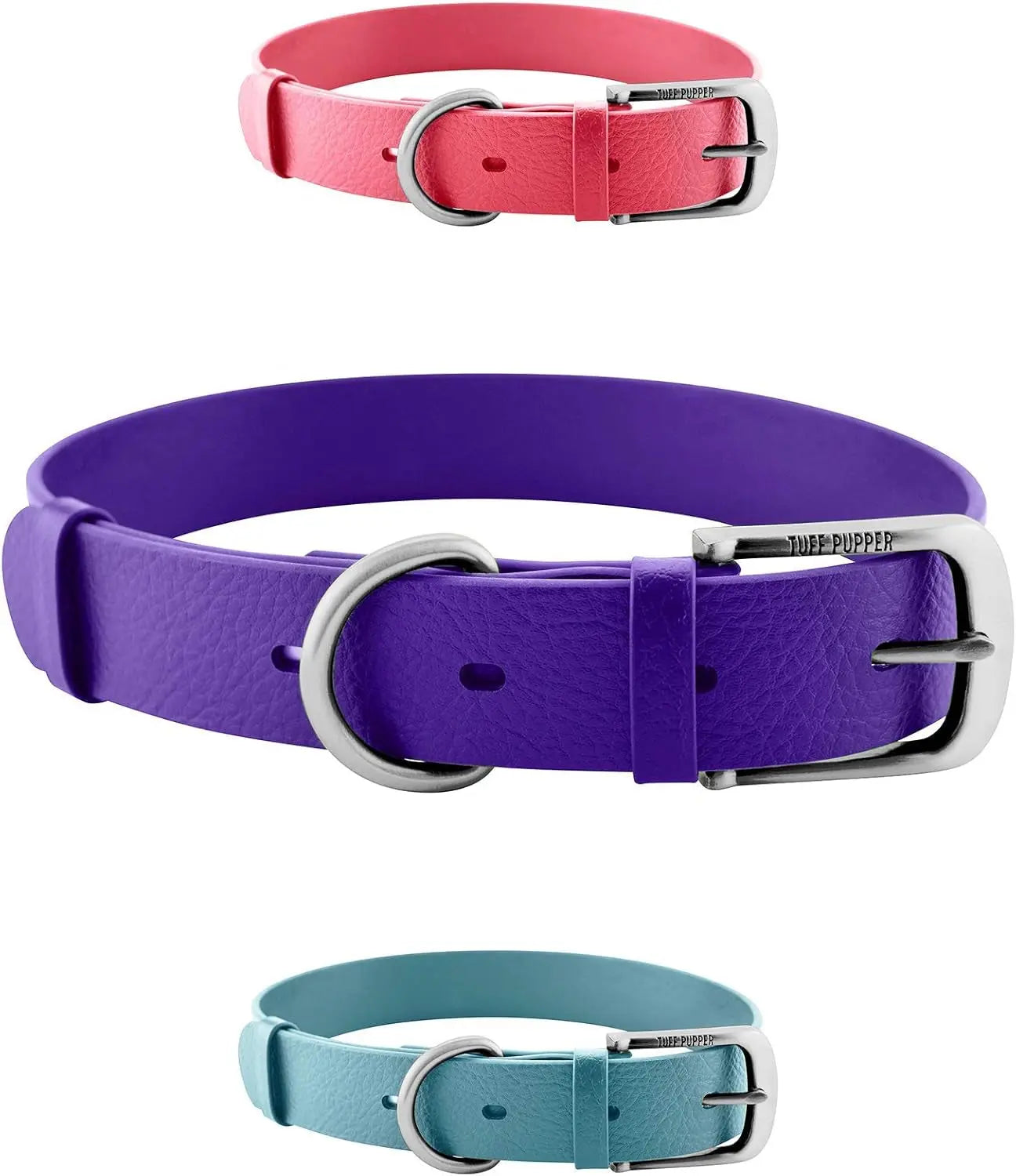 Heavy Duty Waterproof Dog Collar Metal Buckle Odor Proof XS–L (all colors) Royal Purple X-Small (10 - 13" Neck)