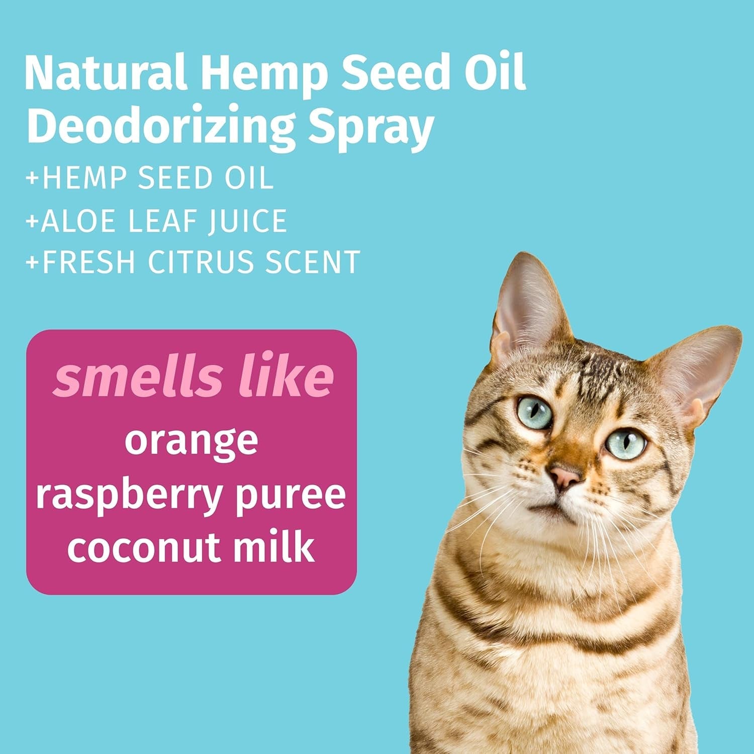 Hempz Cat Deodorizing Spray Pet Cologne Fresh Coat Orange Raspberry 8.5oz