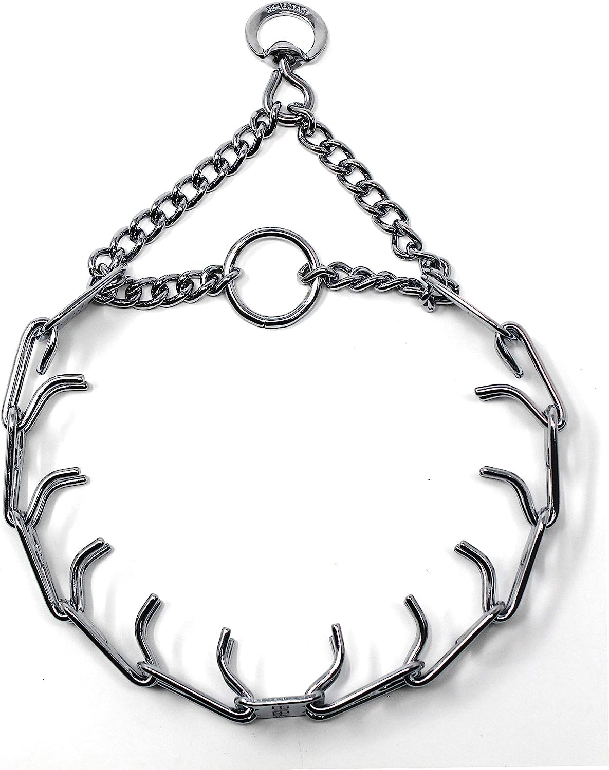 Herm Sprenger Prong Dog Training Collar Chrome Steel Anti Pull Adjustable Silver 2.25 Mm X 13 In Neck Size; 16 In Chain Length
