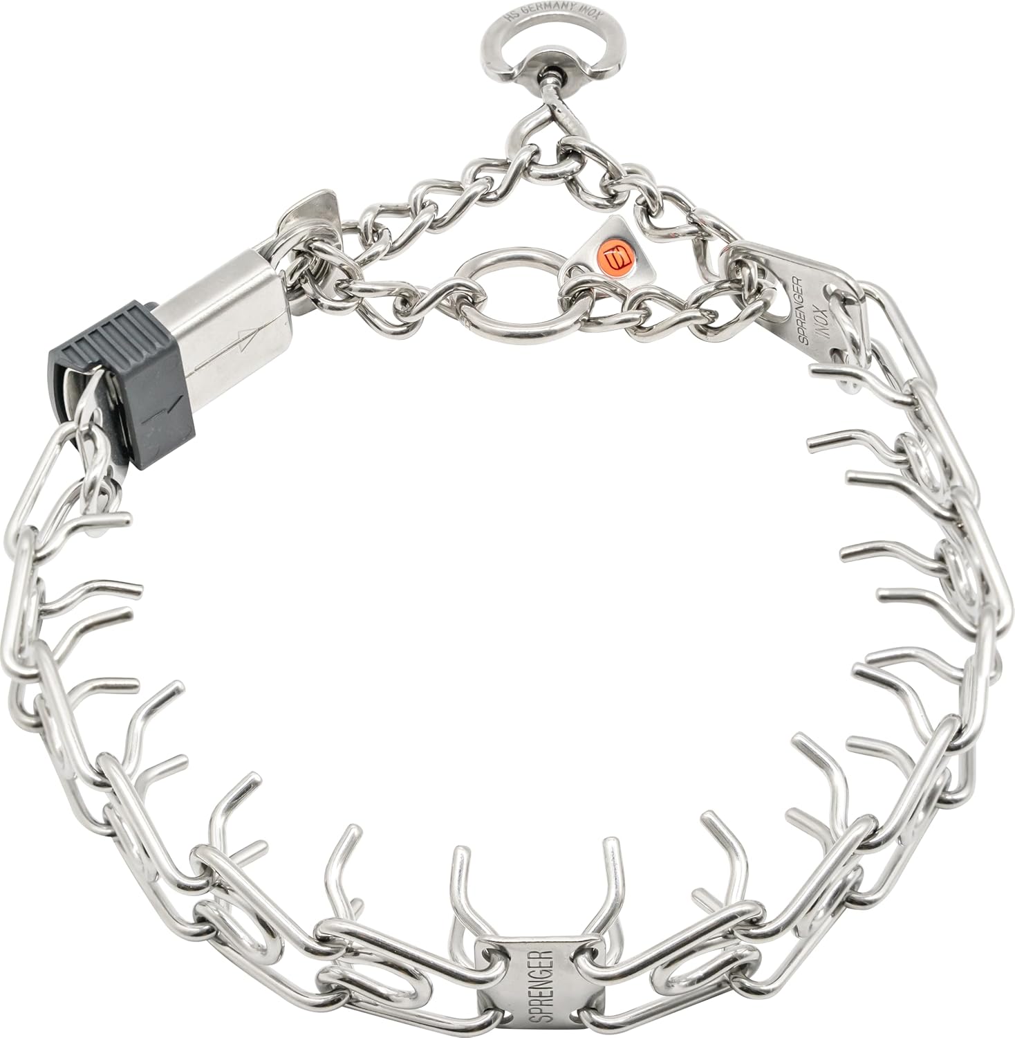 Herm Sprenger Prong Dog Training Collar Chrome Steel Anti Pull Adjustable Stainless Steel 3.0 Mm X 16-17 In Neck Size; 20 In Chain Length