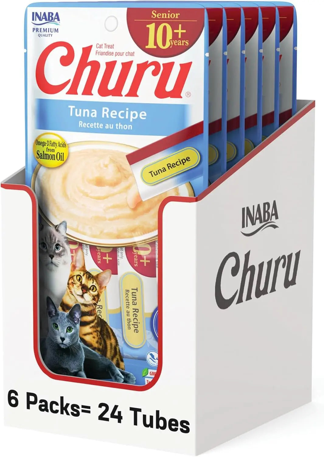 Churu Senior Cat Treats Taurine Hydration Lickable Tuna Chicken 40/60 Tubes
