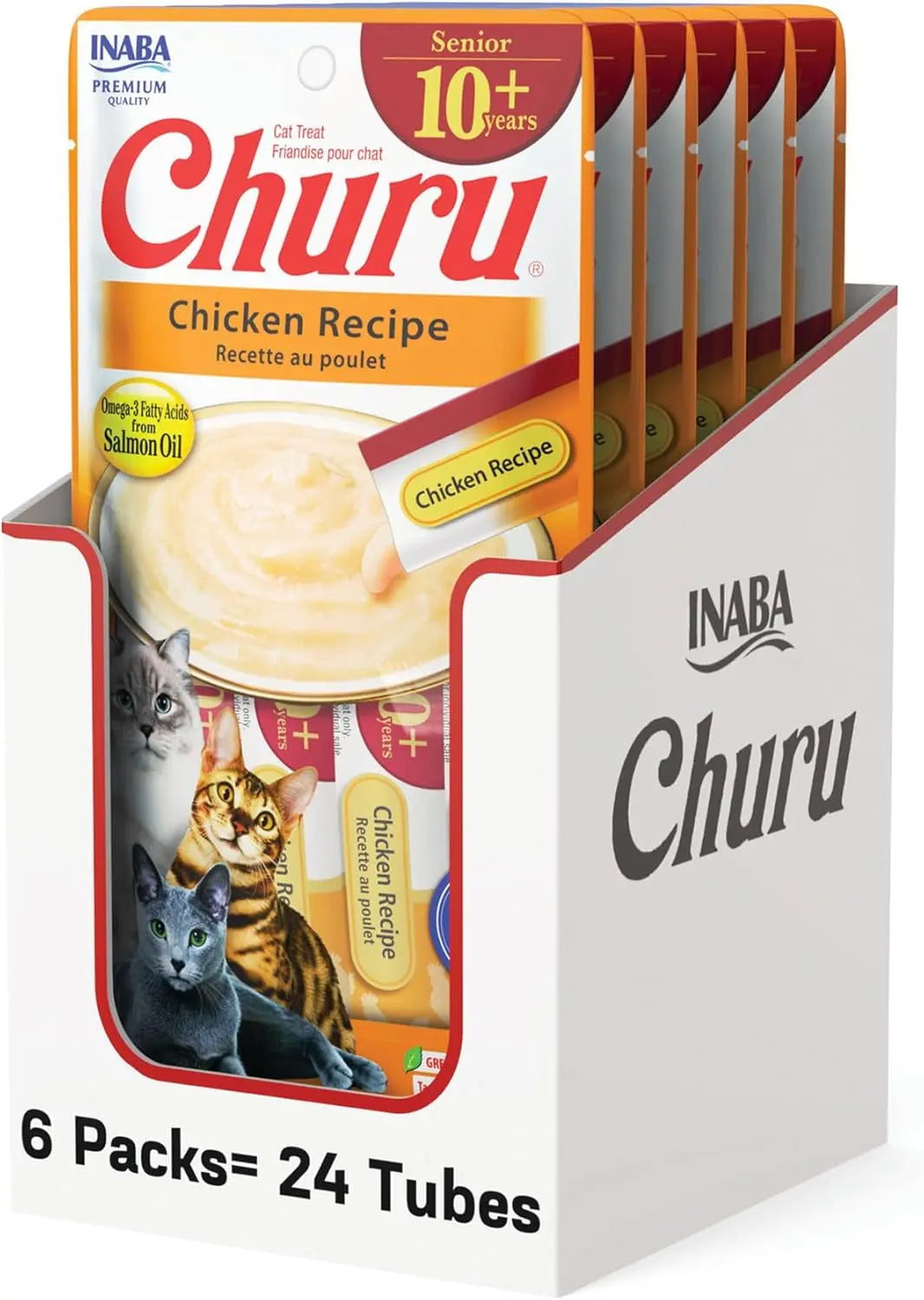Churu Senior Cat Treats Taurine Hydration Lickable Tuna Chicken 40/60 Tubes